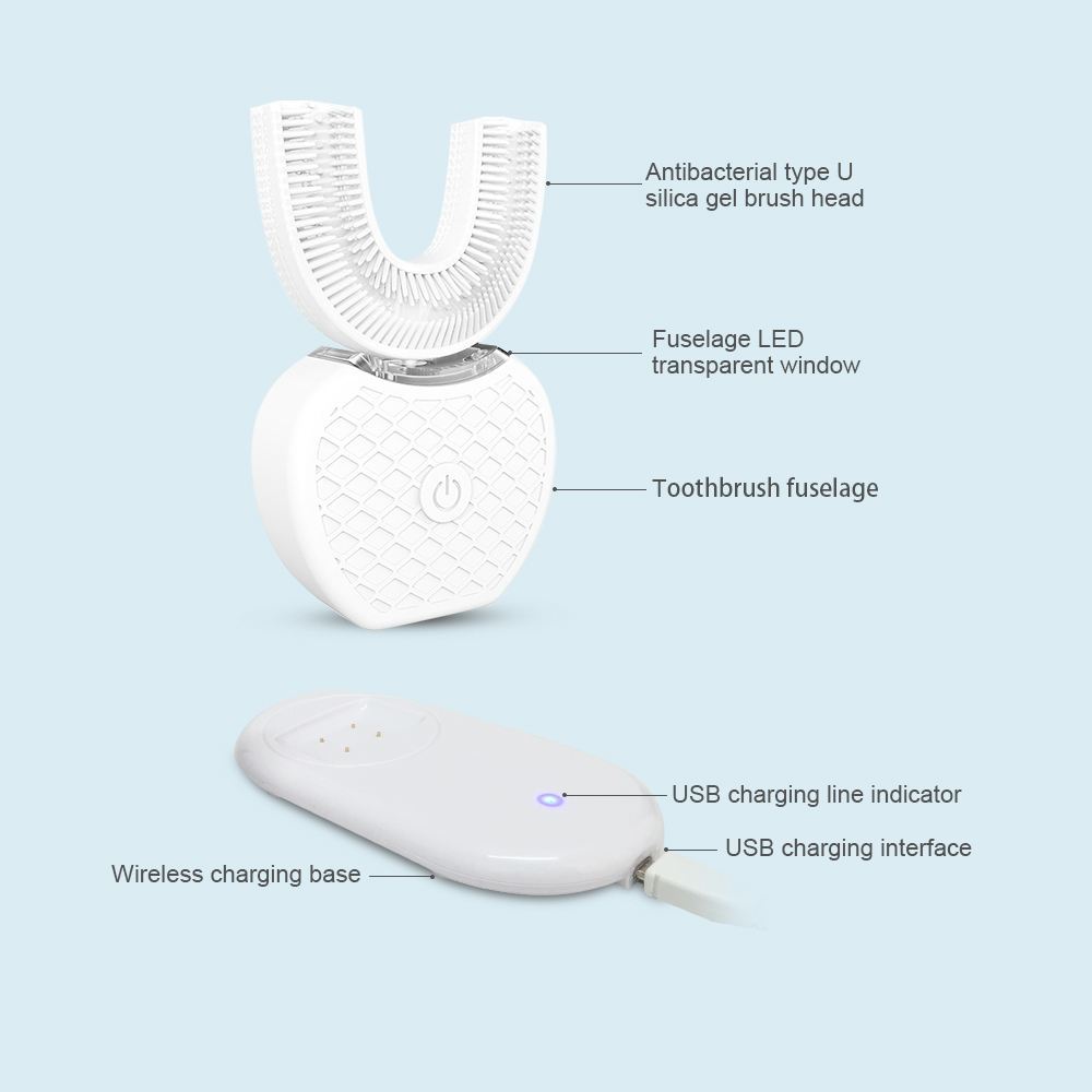 Smart Electric Toothbrush USB Rechargeable U-shaped Tooth